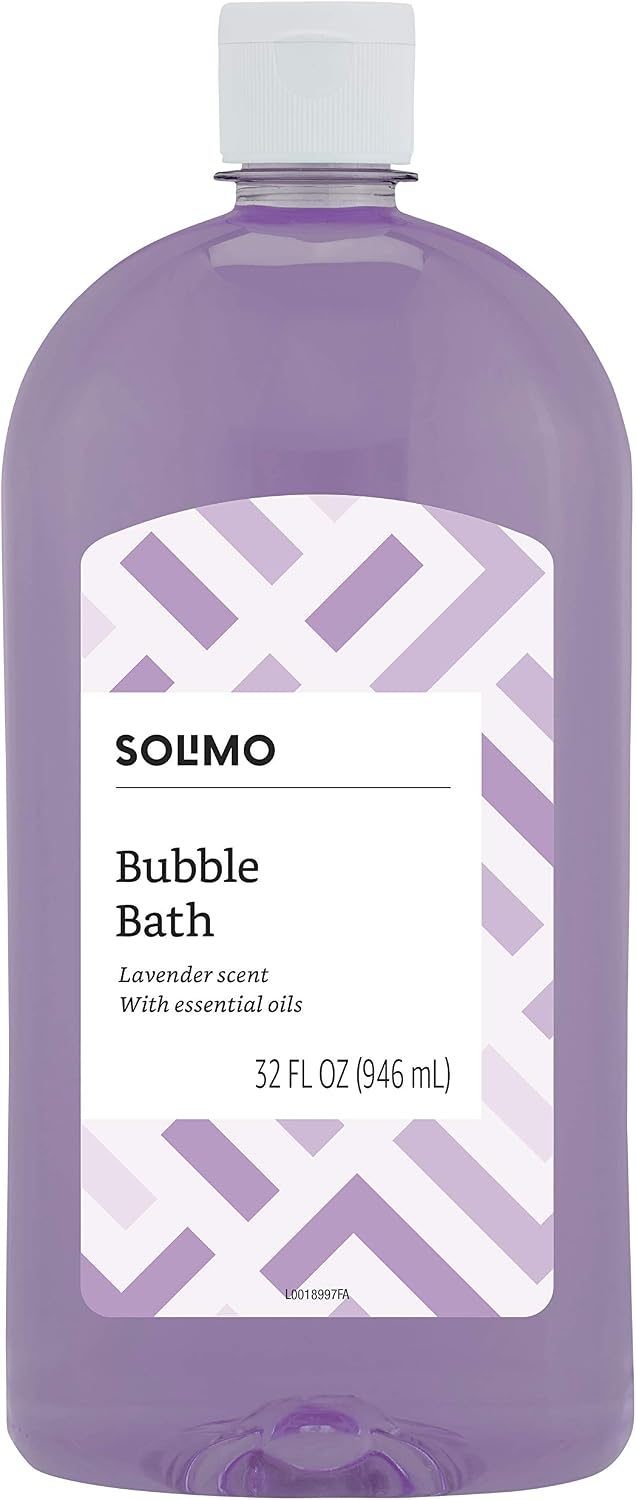 Amazon Brand - Solimo Lavender Bubble Bath, 32 Fluid Ounce (Pack of 4)