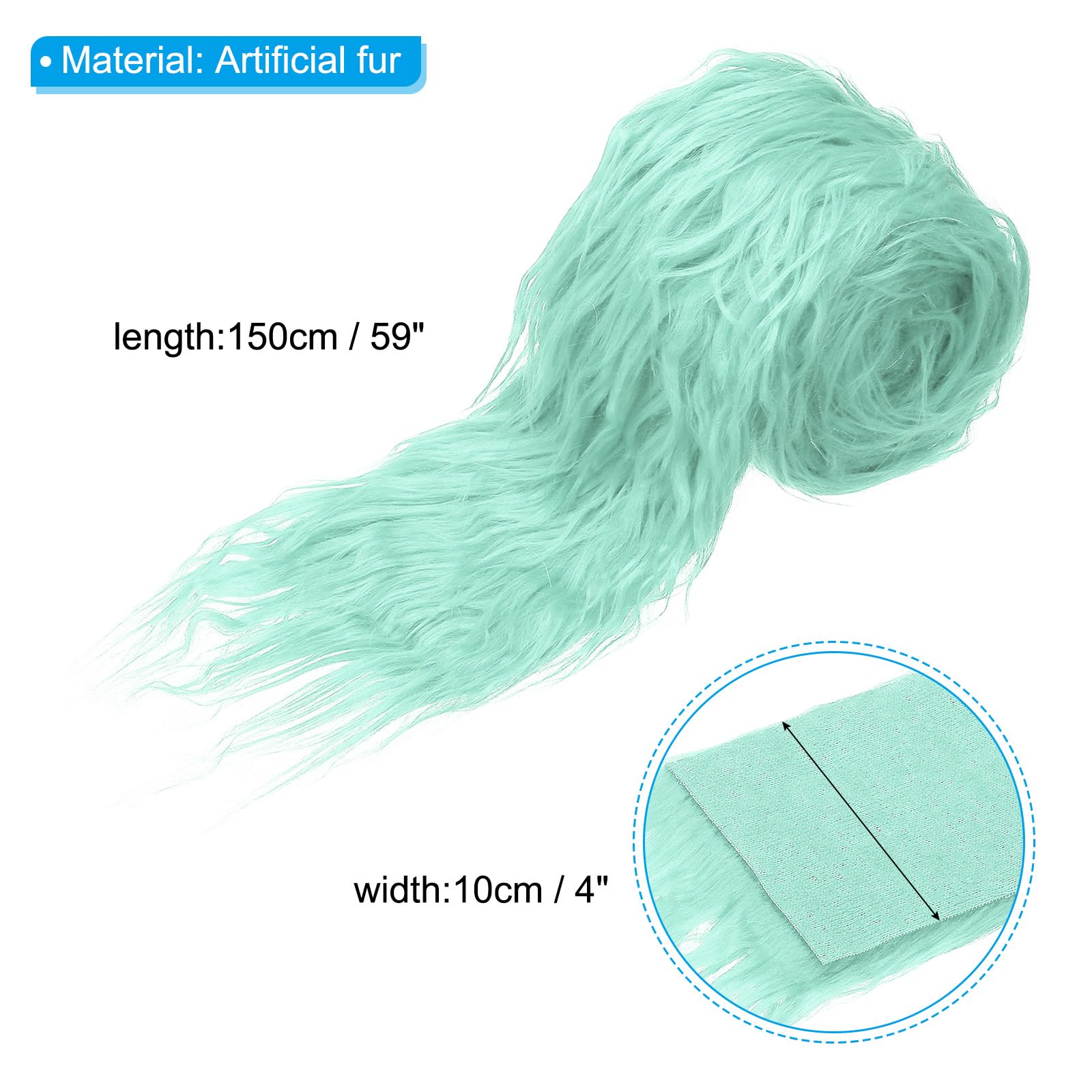PATIKIL Plush Faux Fur Fabric Precut Strips - Image 2