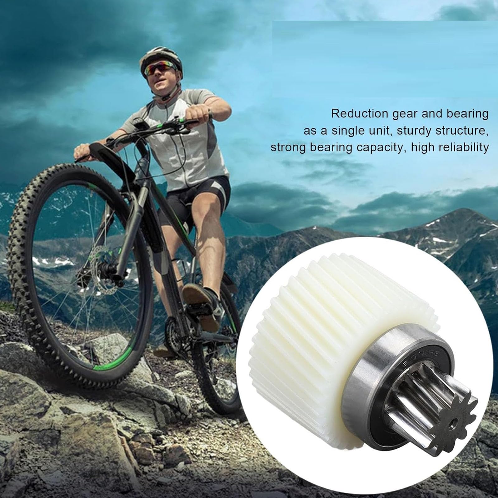 Motor de accionamiento ligero Juego de engranajes, construcción de acero y nailon, alta eficiencia, relación 4: 1 para montajes de bicicletas eléctricas, componentes para motores de