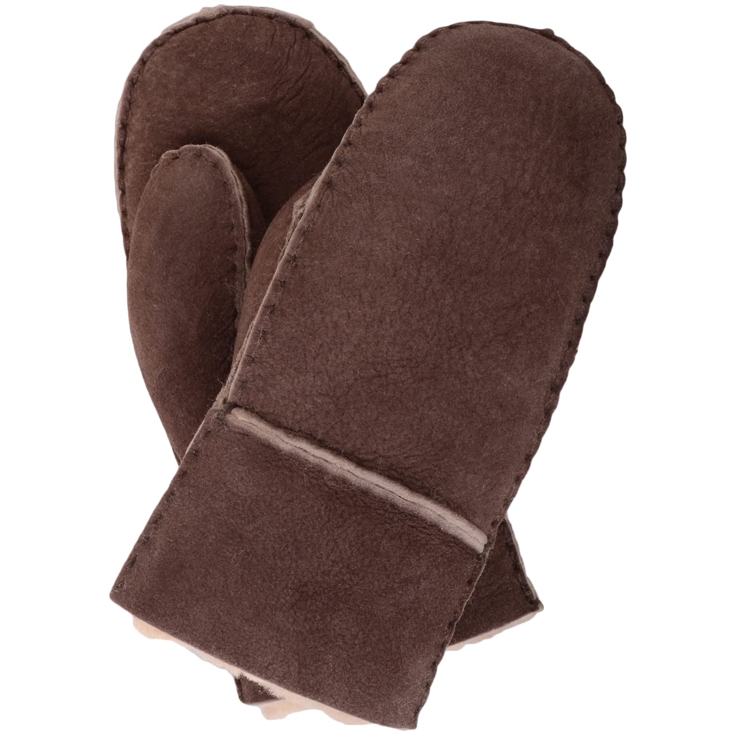 SNUGRUGS Sheepskin Mittens - One Size - Brown
