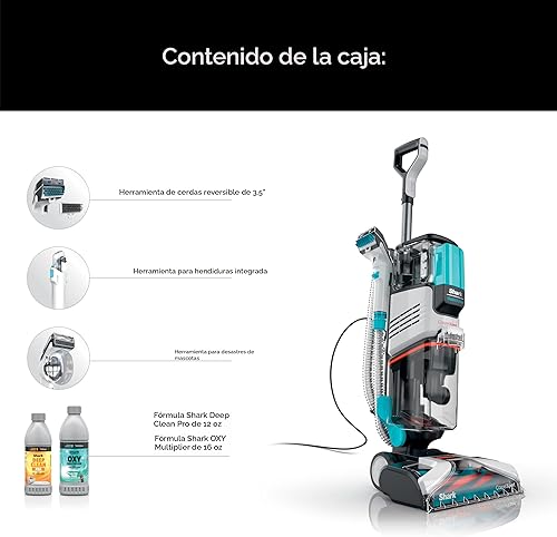 Miniatura 8 de Shark EX201 CarpetXpert - Limpiador vertical de alfombras, alfombras de área y tapicería con StainStriker, limpiador integrado de manchas y manchas,