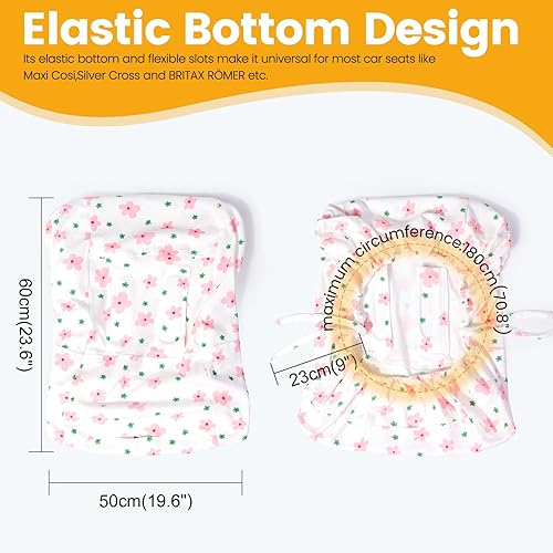 Miniatura 8 de Orzbow Funda protectora para asiento de automóvil infantil, de ajuste universal, hecha de 100% algodón, transpirable, evita el desgaste y la