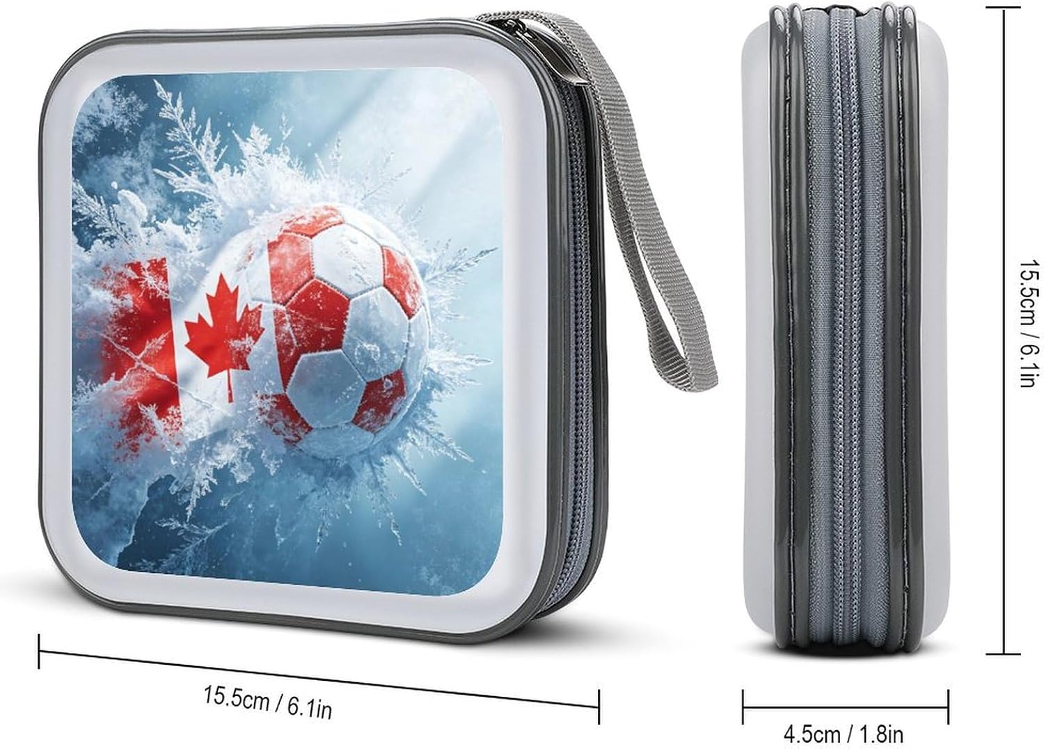 Canadian Snow Soccer Protective CD Case Storage Rack 40 Capacity DVD Holder Organizer Car Travel
