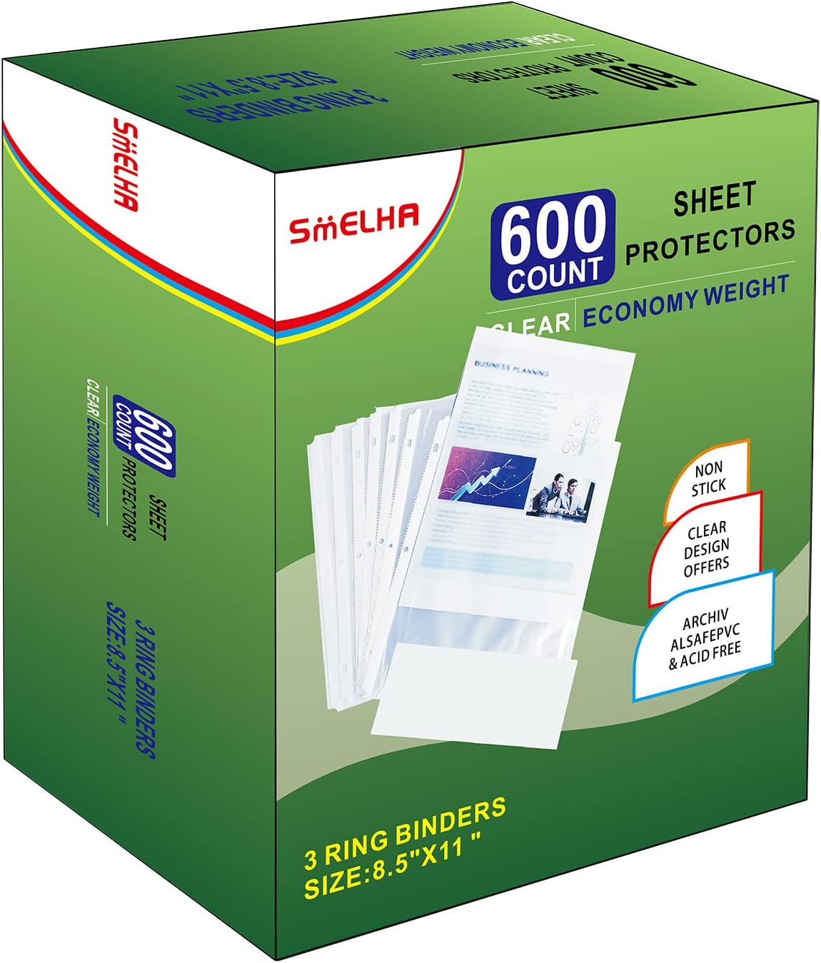 Sheet Protectors 600 Page,Page Protector 8.5" x 11" ，Upgraded Thick Material,for 3 Ring Binder, Top Loading Paper Protector with Reinforced Holes,Holds Multiple Sheets : Office Products