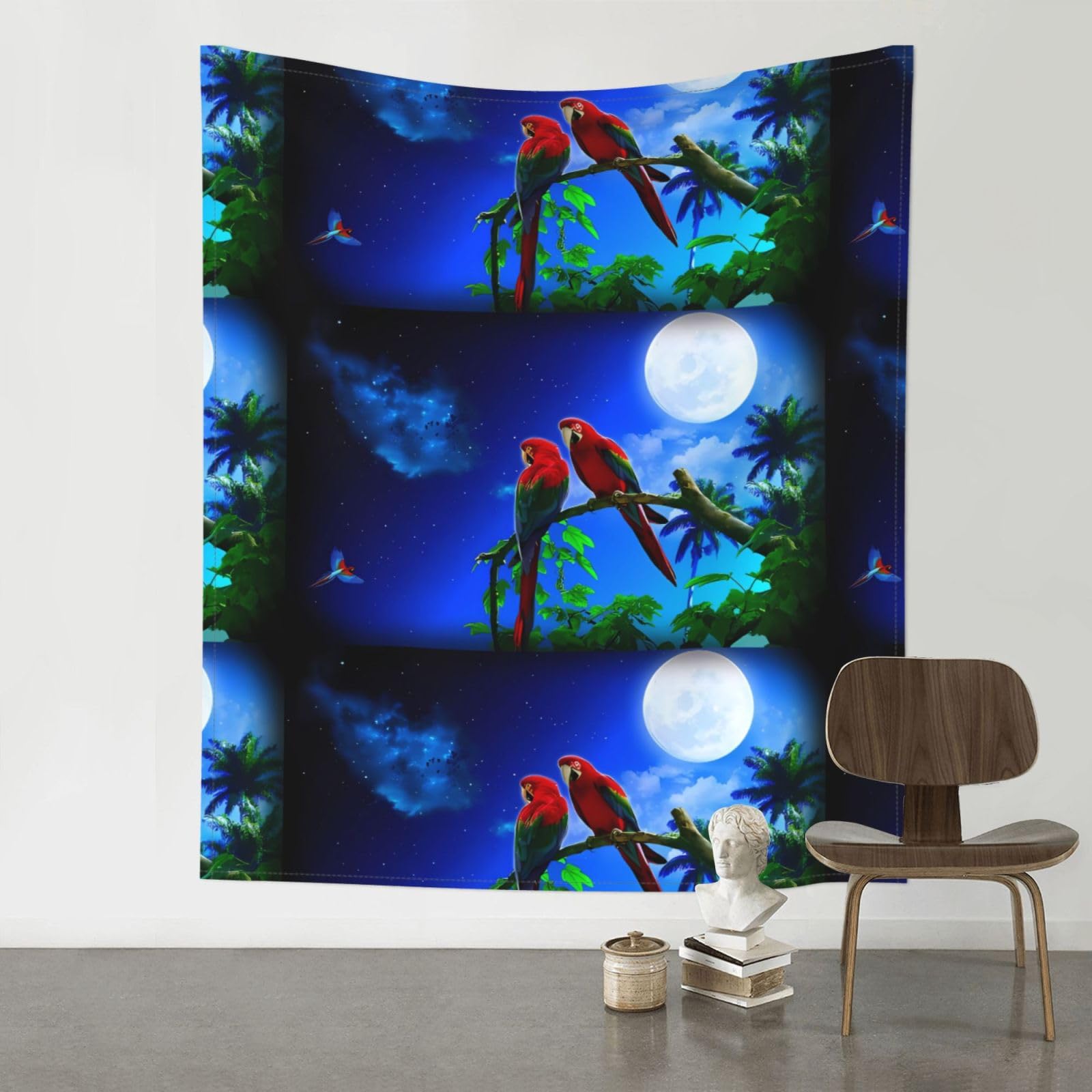 YYHHAOFA parrots Prints 60x51in Wall Tapestry Boho Chic Dorm Decor & Beach Throw Blanket