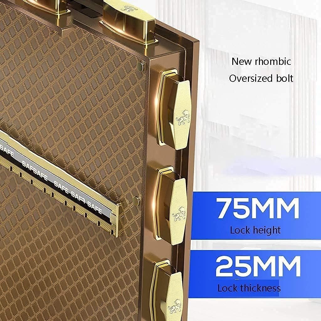 strongbox and Durable Fireproof Waterproof Cabinet Box Security Lock Boxes 60CM Large Money Fingerprint Password All Steel Hidden Wall Safe Thick Door