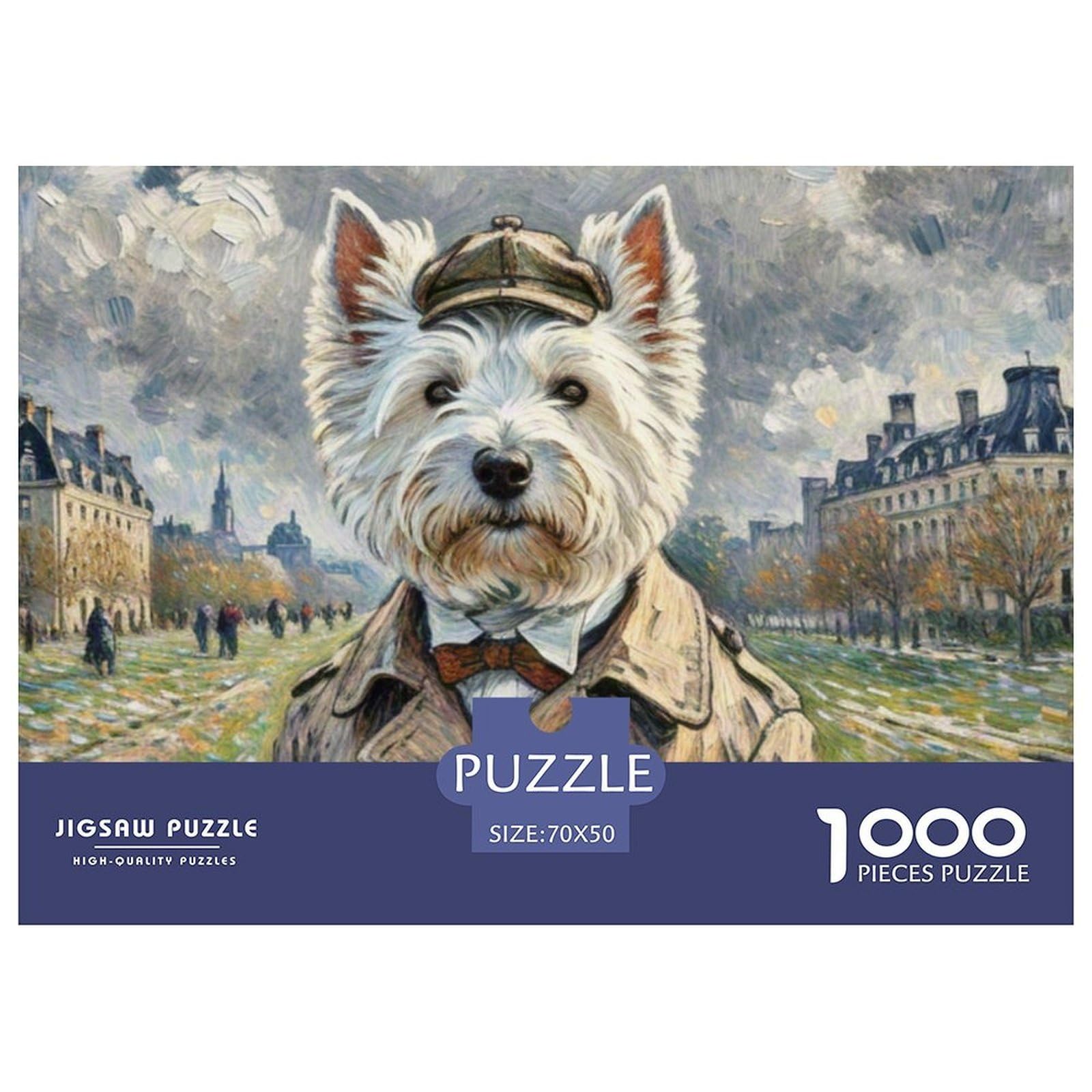Westie 1000 Piece Jigsaw Puzzle Pet Dog for Age 12+ Educational Activities Memory Games Stress Relief 70x50cm/1000pcs