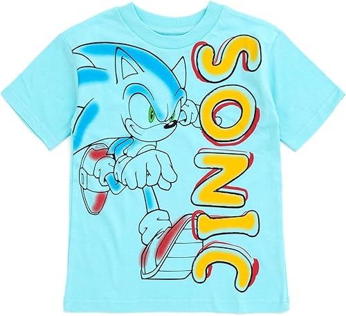 Miniatura 2 de SEGA Sonic the Hedgehog Knuckles Shadow Tails - Paquete de 4 camisetas para niños pequeños y grandes