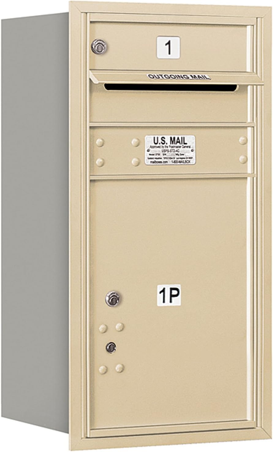 Salsbury Industries 3708S-01SRU 4C Horizontal Mailbox, Sandstone