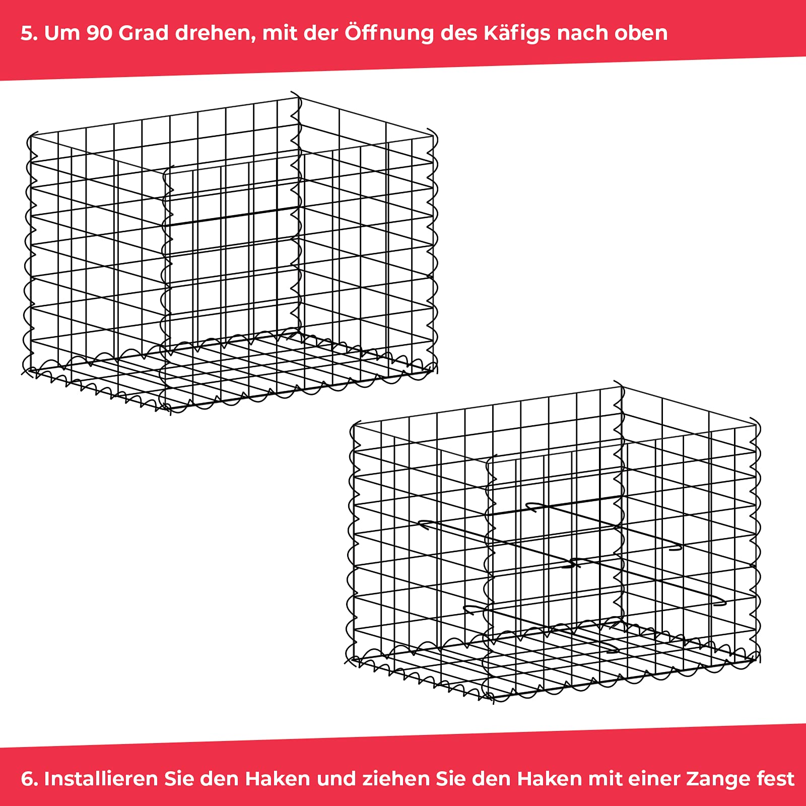 Gabionen Steinkörbe 3,5mm Draht - Verzinkter Stahl Zaun Bausatz