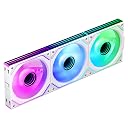 Jungle Leopard Interstellar-V2 X3 120mm PC ARGB Case Computer Cooling Fans,Daisy-Chain|PWM 950-1850RPM|High Airflow|RGB Dual Infinity Mirrors Lighting for Gaming Build(White Forward,3Pack) gallery image