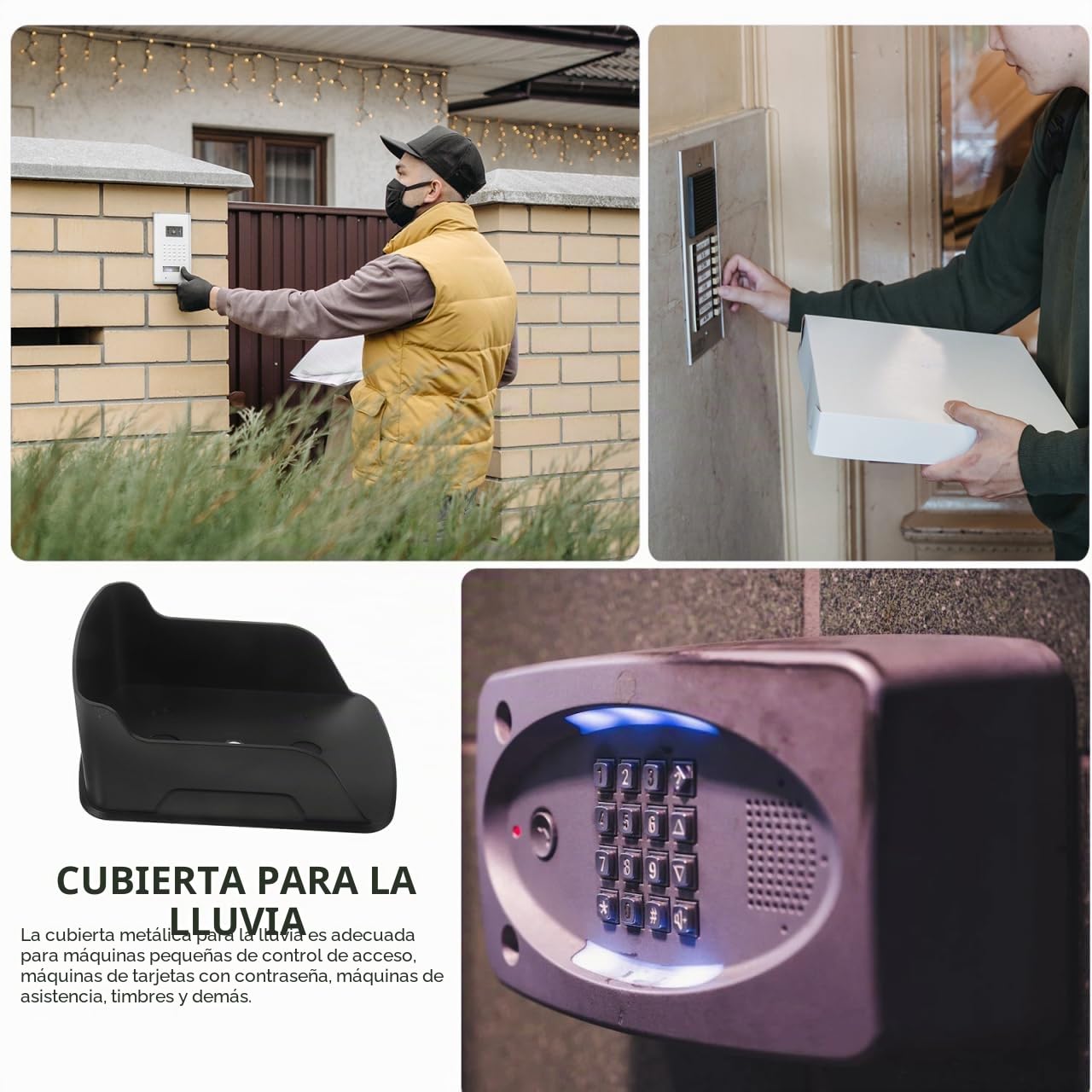 Angoily Cubierta De Lluvia para Máquina De Control De Acceso Protector Impermeable para Timbre E Intercomunicador Fácil Instalación 6.7X4.1X3.1 Pulgadas para Exteriores