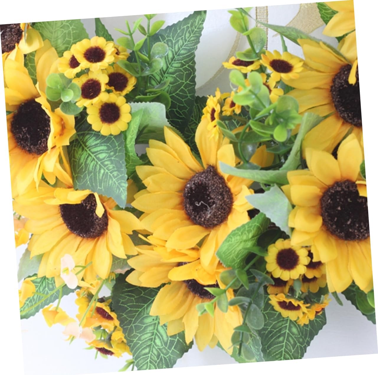 Sunflower Wreath with Bow Yellow Floral Door Decoration Artificial Sunflower Garland for Front Door Summer Home Decor Indoor and Outdoor Use