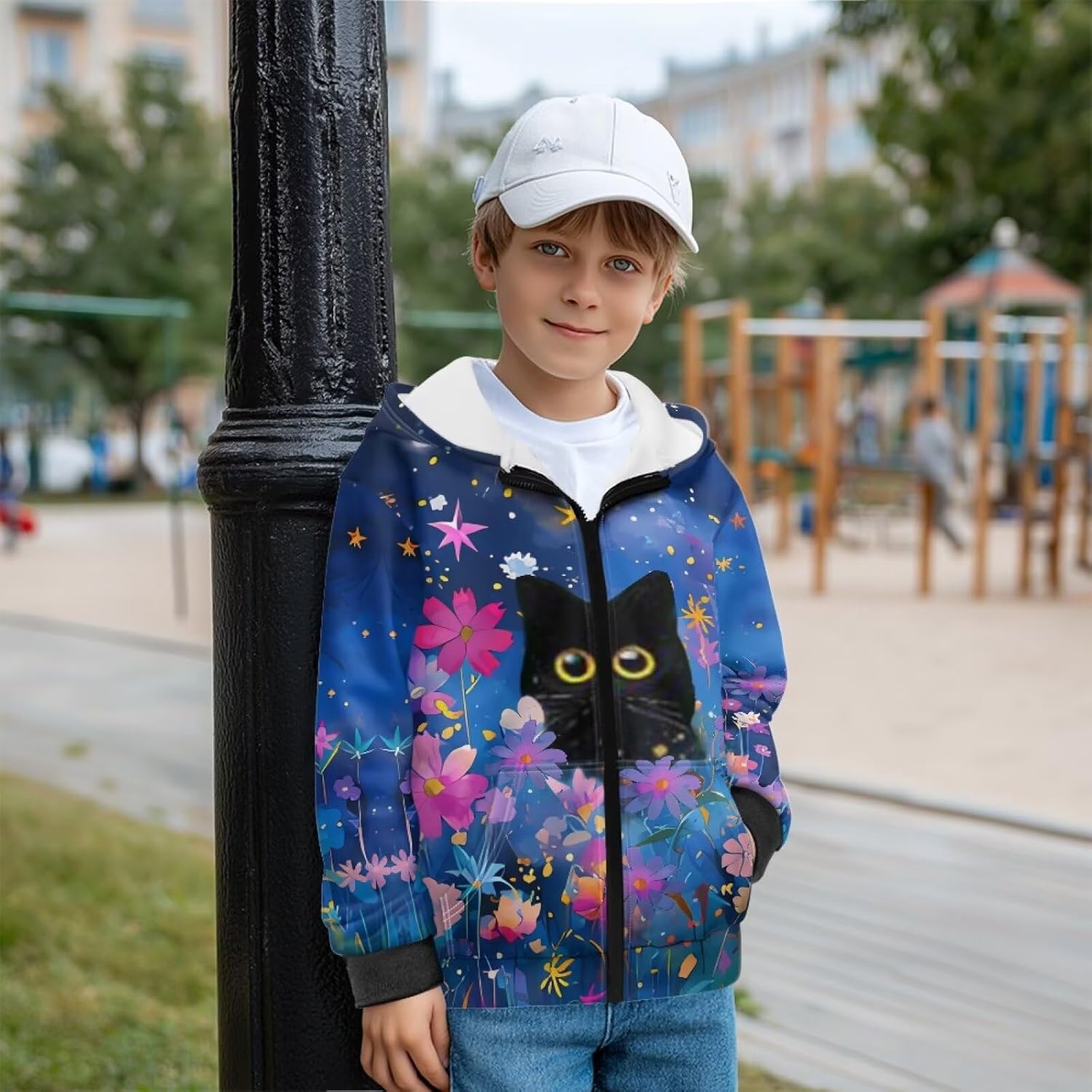 Girls Boys Zip Up Hoodies Kids Fleece Sweatshirts Long Sleeve Jackets with Pockets Casual Fall Winter Warm Clothes