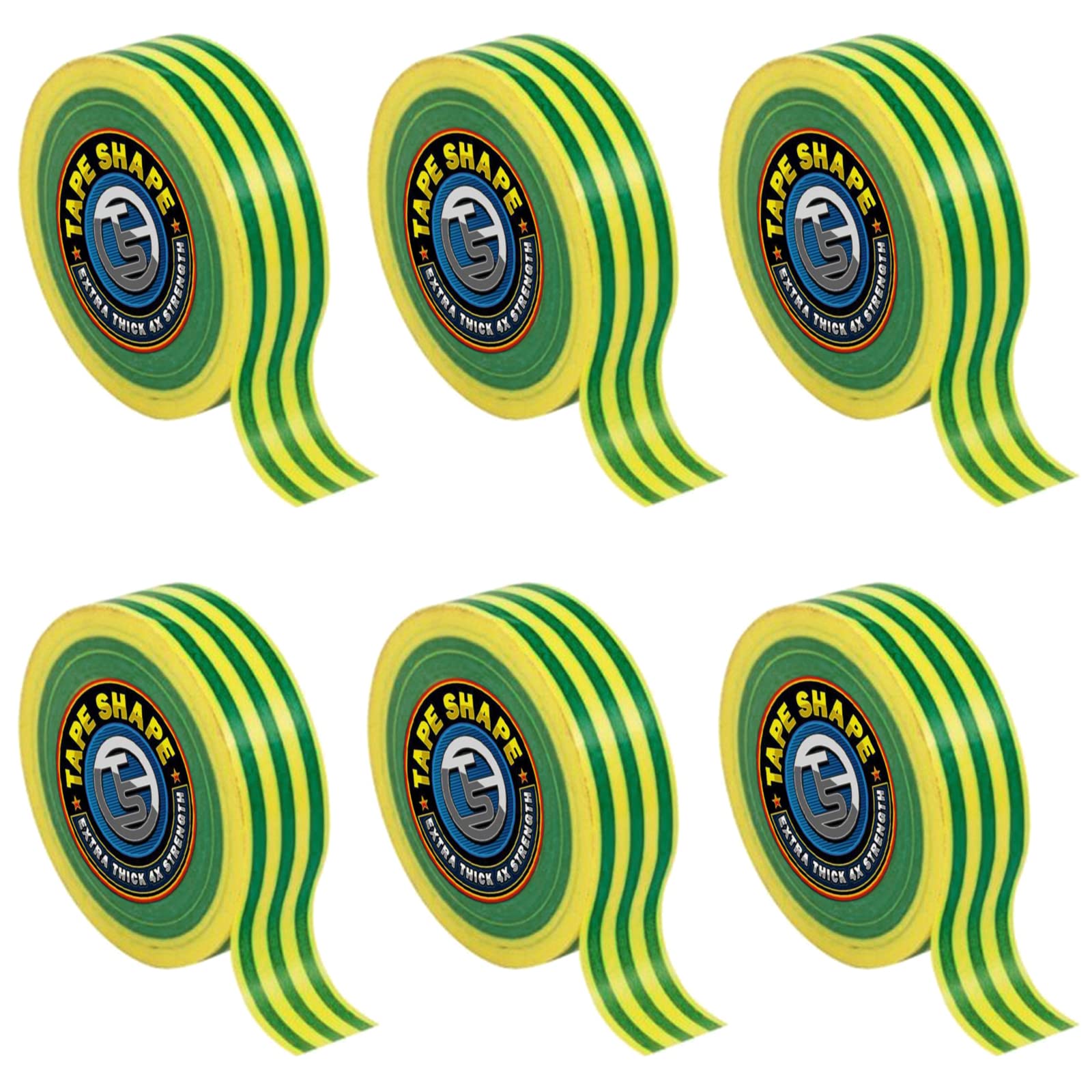 VL 6 PCS Electrical Tape 19mm*25m Waterproof Electric Tape Strong Self-Adhesive PVC Insulation Tape for Masking Repairing and Protecting Electrical Wires and DIY Projects (25 metre, YELLOW) — image 1