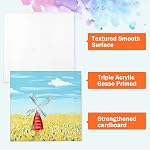 Paquet de 20 4x4 dans Mini Toiles, Petit panneau de toile de peinture avec Mini Easel, Art Toile Peinture Kit avec 10 Brosses & 5 Plateau de peinture pour huile de versage acrylique...