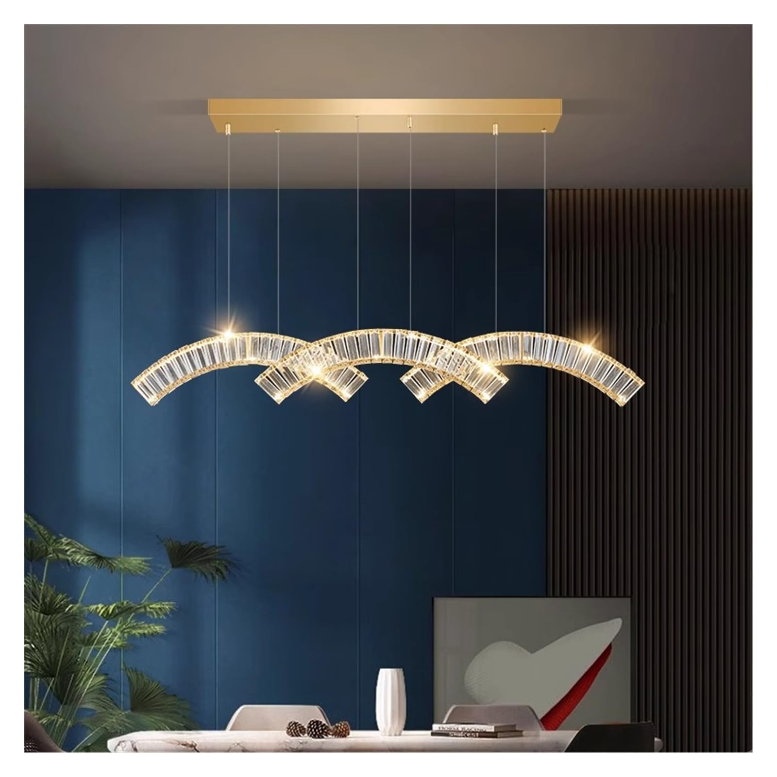 SYAXVOM Chandelier Modern Crystal Chandeliers Indoor Lighting Ceiling lamp Hanging Lights led for The Living Room(3 Head 120cm,Dimmable)