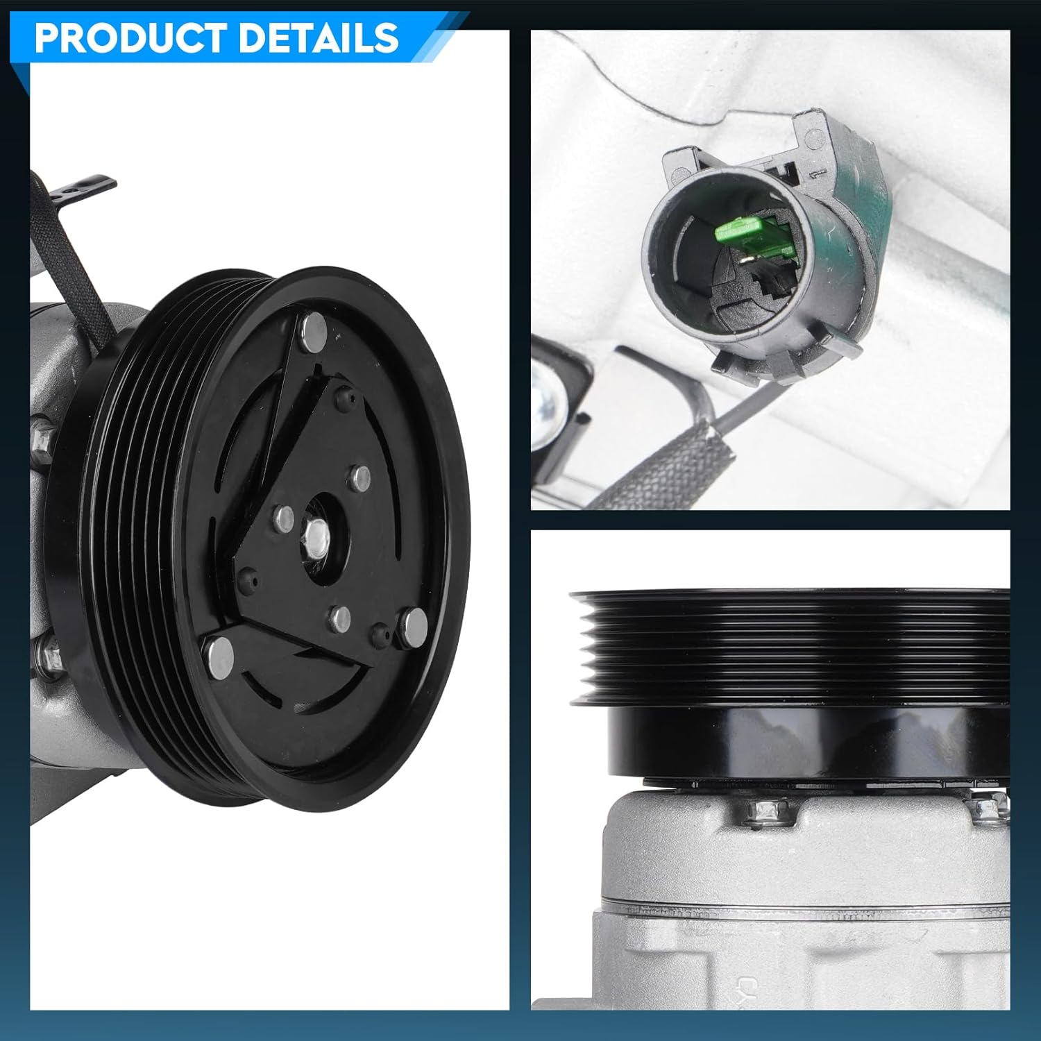 TadaMark Air Conditioner AC Compressor with Clutch Fit for Kia Sedona 3.8L 2006-2009 V6, Fit for Kia Sorento 3.8L 2007-2009, 3.3L 2008-2009, Fit for Hyundai Entourage 3.8L 2007-2010 V6, for CO-10975C