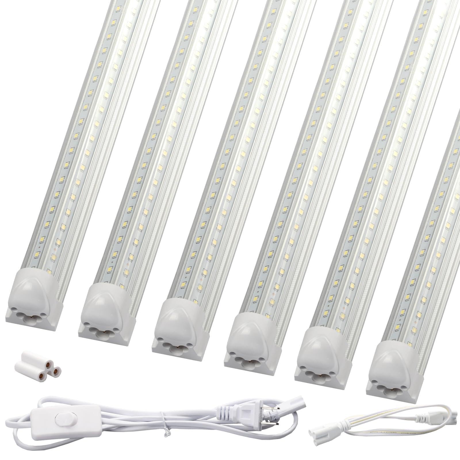 72W LED Shop Lights 4FT 10800LM 6500K Daylight Shop Light Bar with 59 Plug Garage Light Linkable Clear