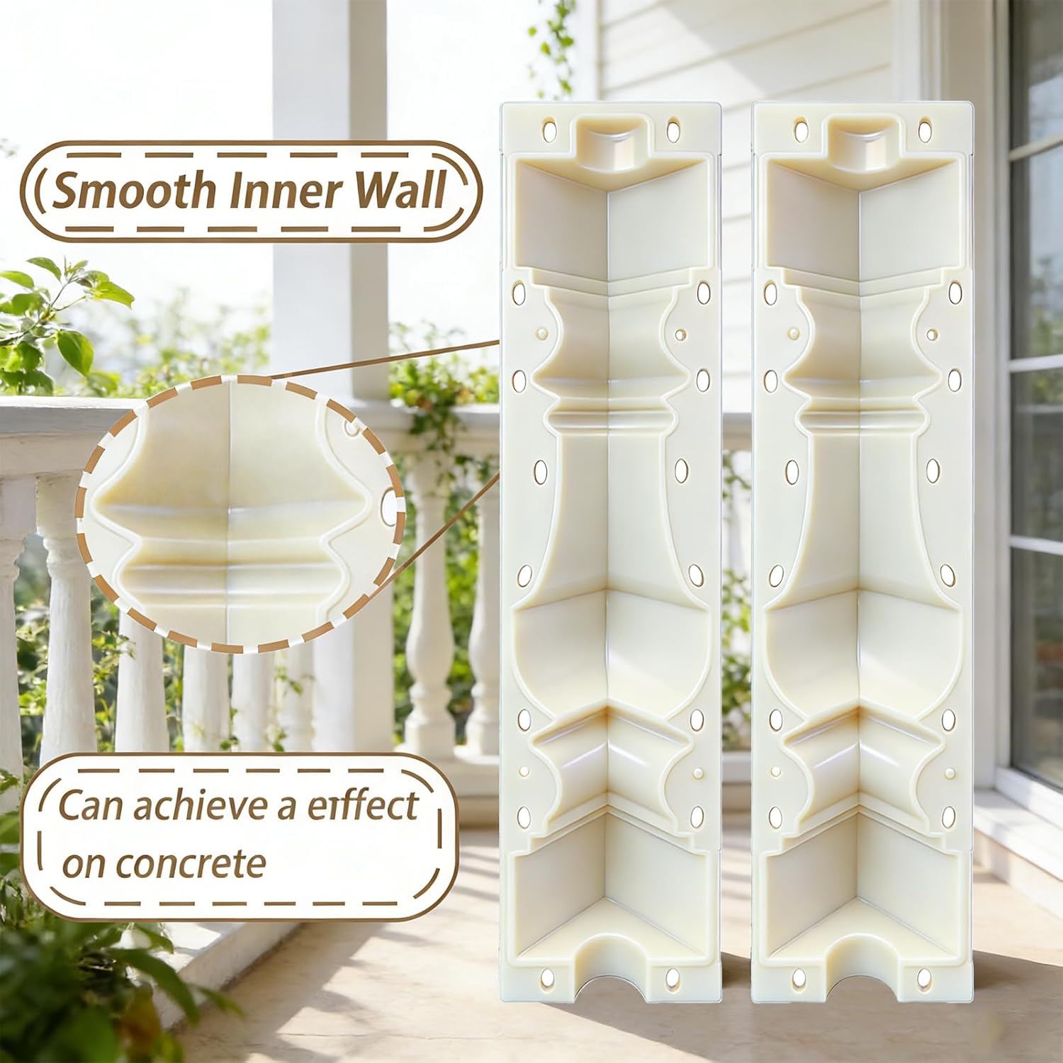 Heavy Duty 78cm ABS Concrete Balcony Mold - Thickened Reusable Prefabricated Mould with Built-in Buckles, Industrial Grade for Construction Engineering (Pattern 1)