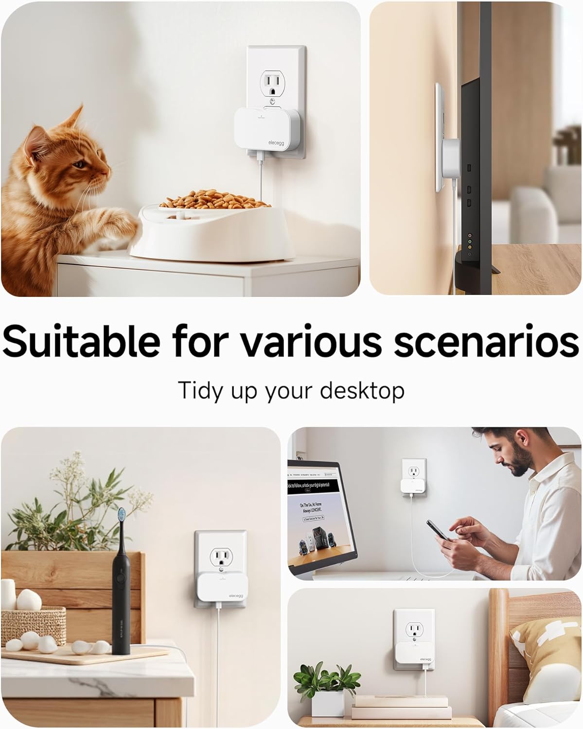 Slim Flat USB C Wall Charger,4 Ports Ultra Thin Foldable Wall Plug with Smart IC,Dual USB and Dual USB C Charger Block for iPhone, iPad, iPod, Android,Samsung Galaxy,and More - Image 9