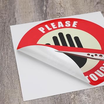 EMSea 15PCS Do Not Touch Sticker Diameter 6 Inches Round Vinyl Stickers Warning Sign for Walls Cars Trucks Bumpers Glass Factories Construction Sites