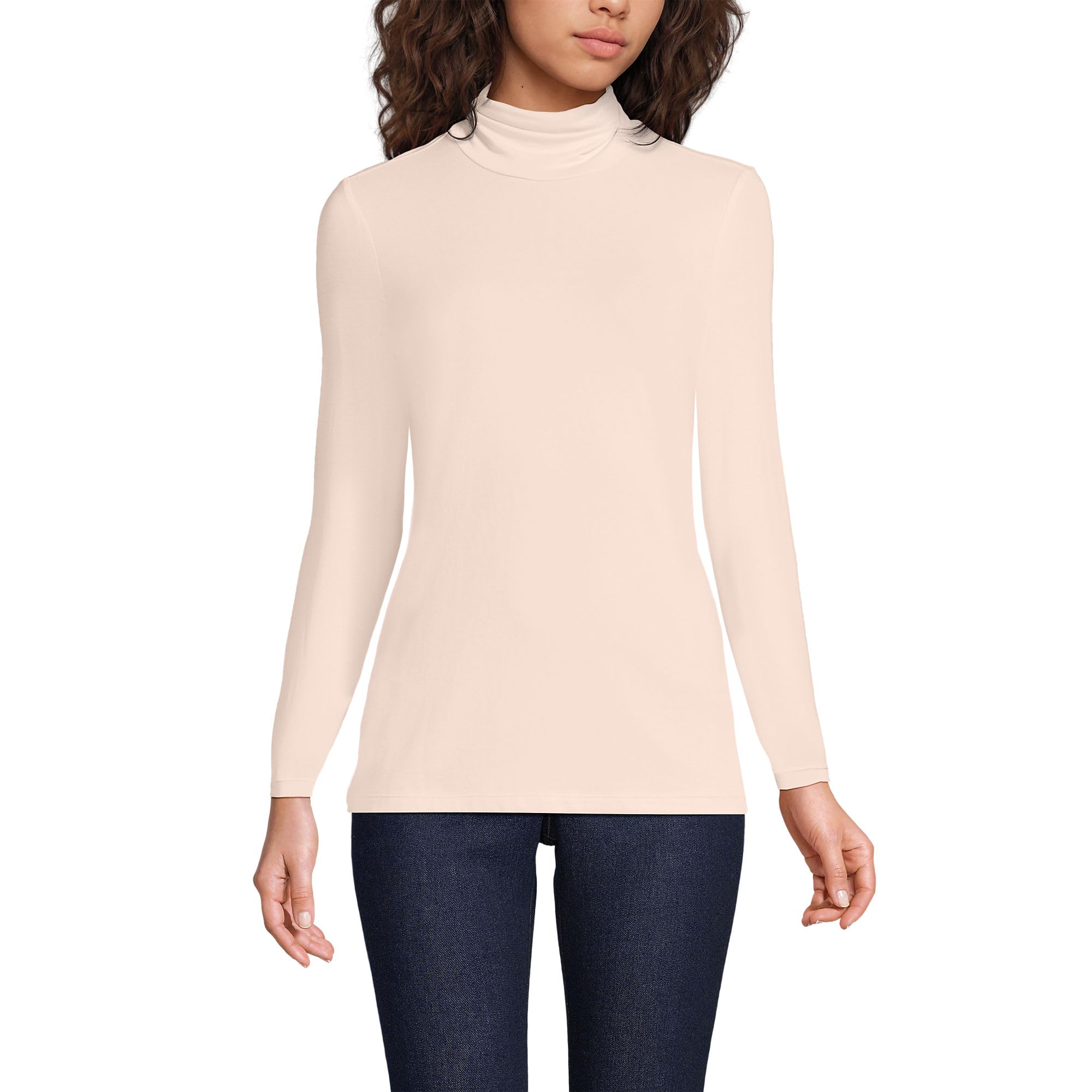 Lands' End Lightweight Jersey Long Sleeve Turtleneck