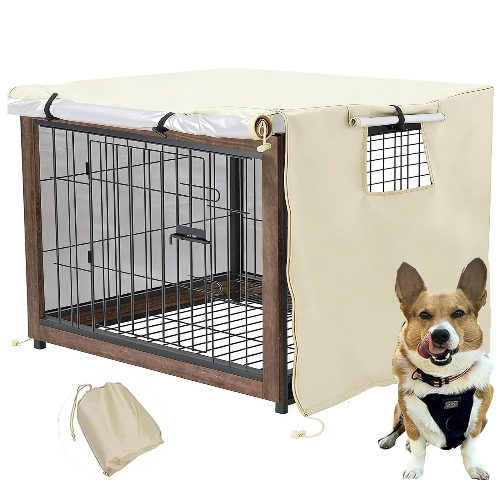 犬用ケージ（超小型犬〜小型犬）ペットサークルカバー  ブラウン 楽天市場】【楽天1位】ペットケージ用カバー 幅90cm×奥行60cm×高さ60cm