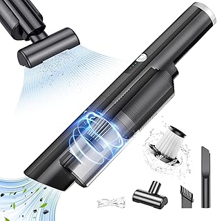 Aspirador de Mano Potente, Mini Aspirador Coche Potente Portátil Recargable, Aspiradoras de Mano Coche 3 en 1 con Motor sin escobillas, para DoméSticas, Pelos Mascotas