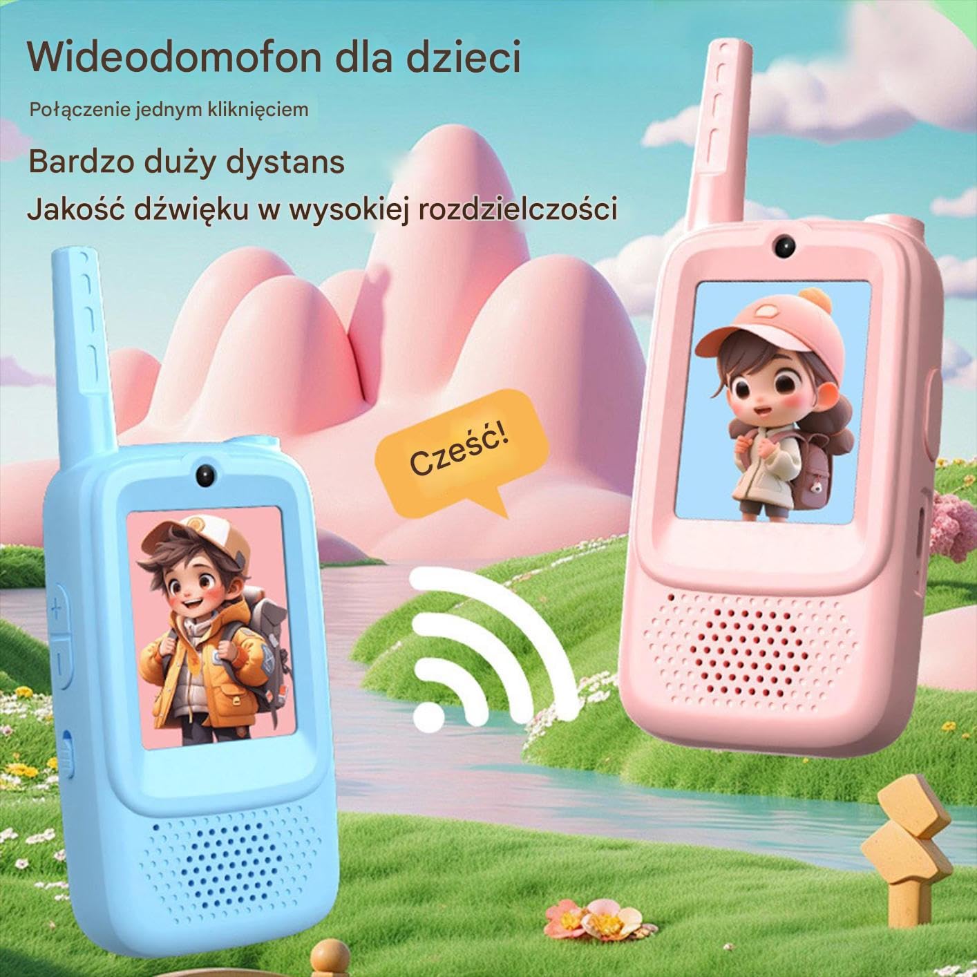 Dziecięce Walkie-Talkie 2 Sztuki Radio Talkie z 4 Zmieniaczami Głosu i