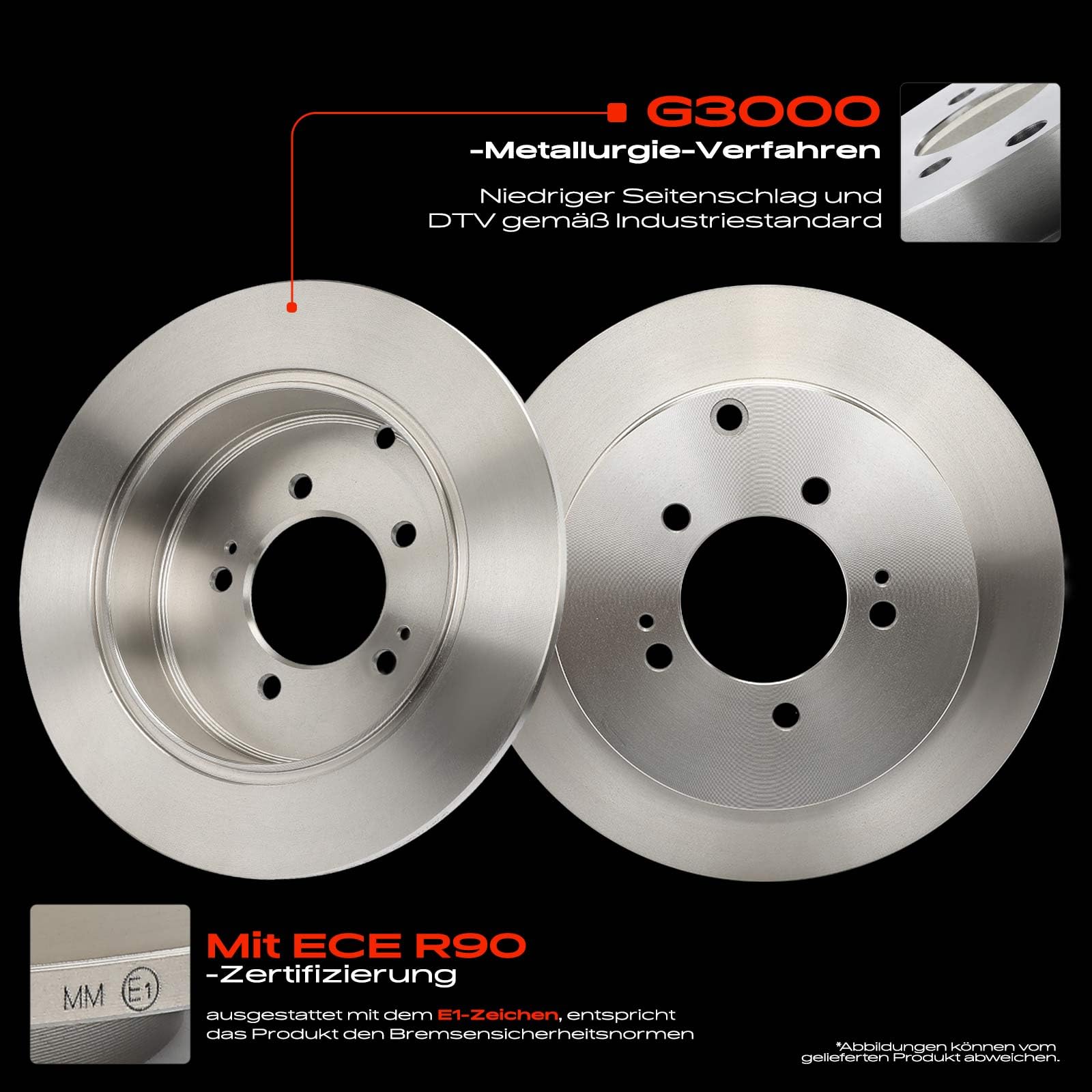 Frankberg 2x Bremsscheiben + 4x Bremsbeläge Hinten 4615A035 | Kompatibel mit Lancer VIII Sportback CXA, C-Crosser Enterprise VU VV, C-Crosser VU VV, Lancer VIII CYA CZA, Outlander II CWW