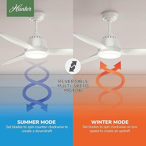 Miniatura 6 de Casablanca 52 inch Indoor Ceiling Fan with LED Light and Remote Control - Standard Mount White Ceiling Fan, 3 Blades, For Bedroom, Living Room, or