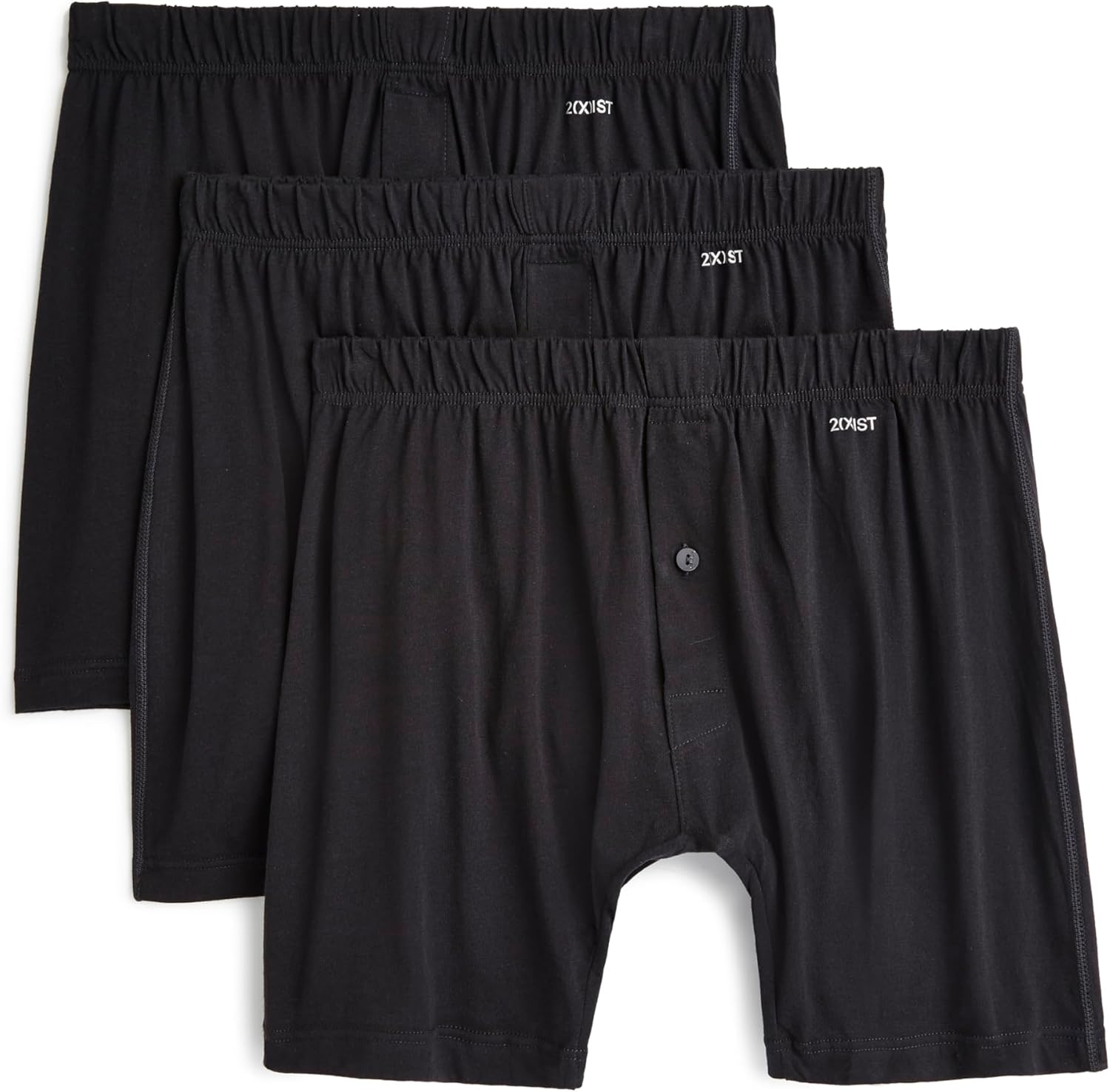 2(X) IST Men's Pima Cotton Knit Boxers 3-pack