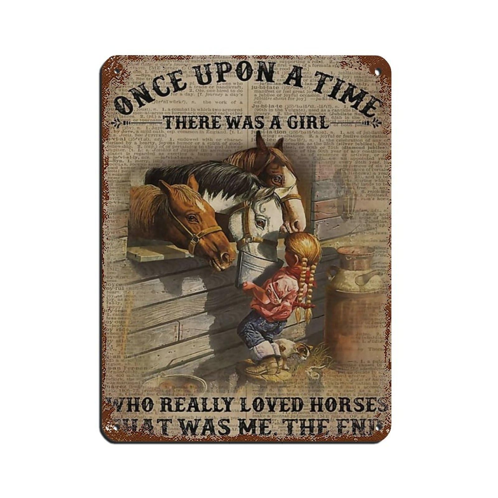 Girl Horse,Cowgirls Poster Retro Poster Metal Tin Sign Chic Art Retro Iron Painting Bar People Cave Cafe Family Garage Poster Wall Decoration 12x16inch(30x40cm)
