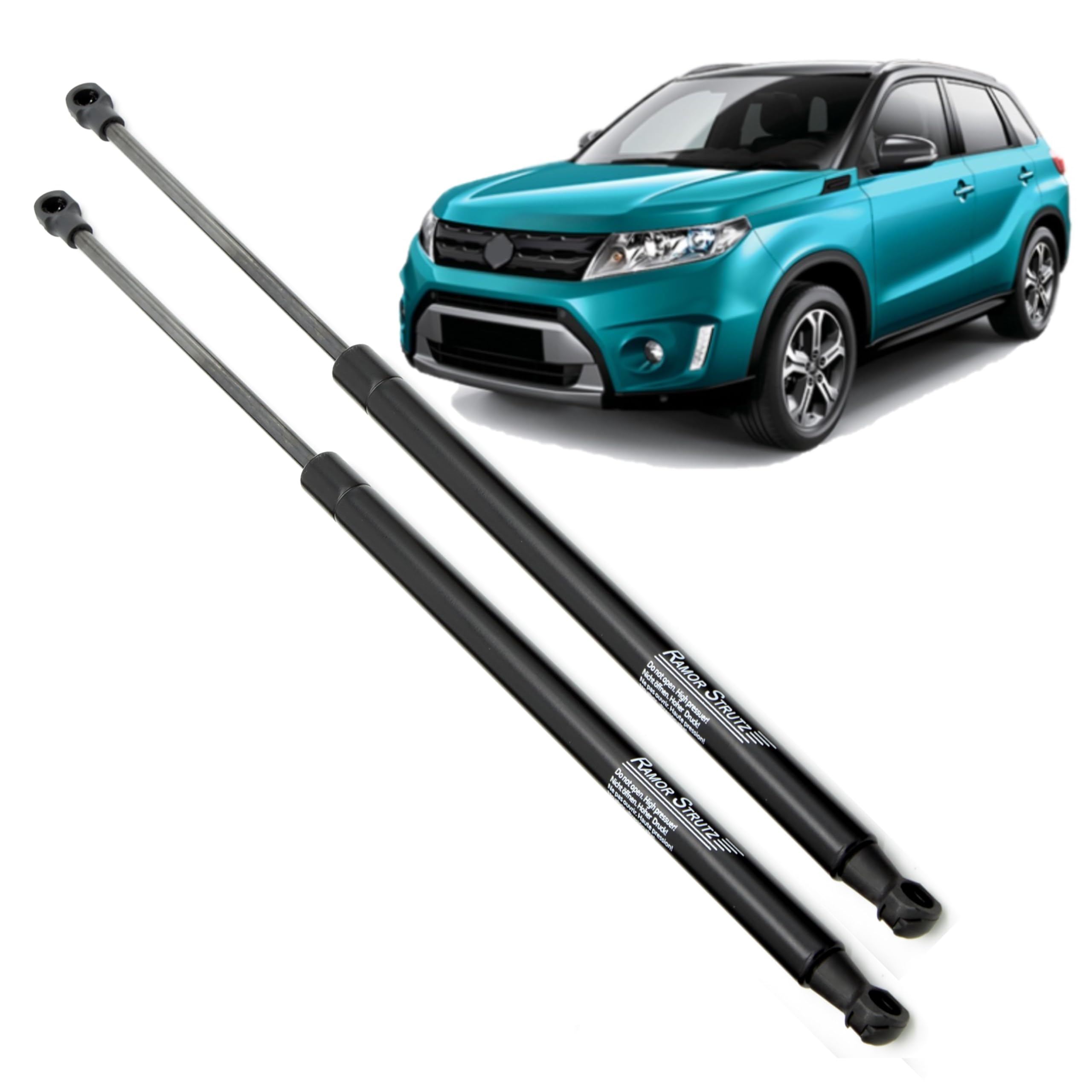 2x Tailgate Gas Struts Compatible with a Suzuki Vitara (LY) 2015-2019. Tailgate Gas Springs Replacement for 8185054P01 and others.