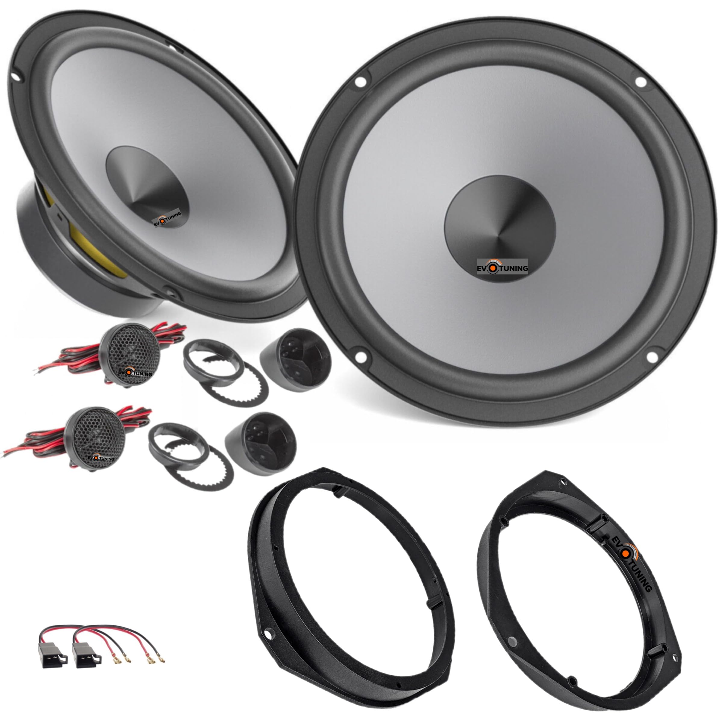 Kit Casse Altoparlanti per Alfa Romeo Giulietta dal 2010 Anteriore o Posteriore compatibile con Hertz K 165 (2 woofer+2 tweeter) +1 Coppia Adattatori 165mm+1Cp cavi (No plug and play)