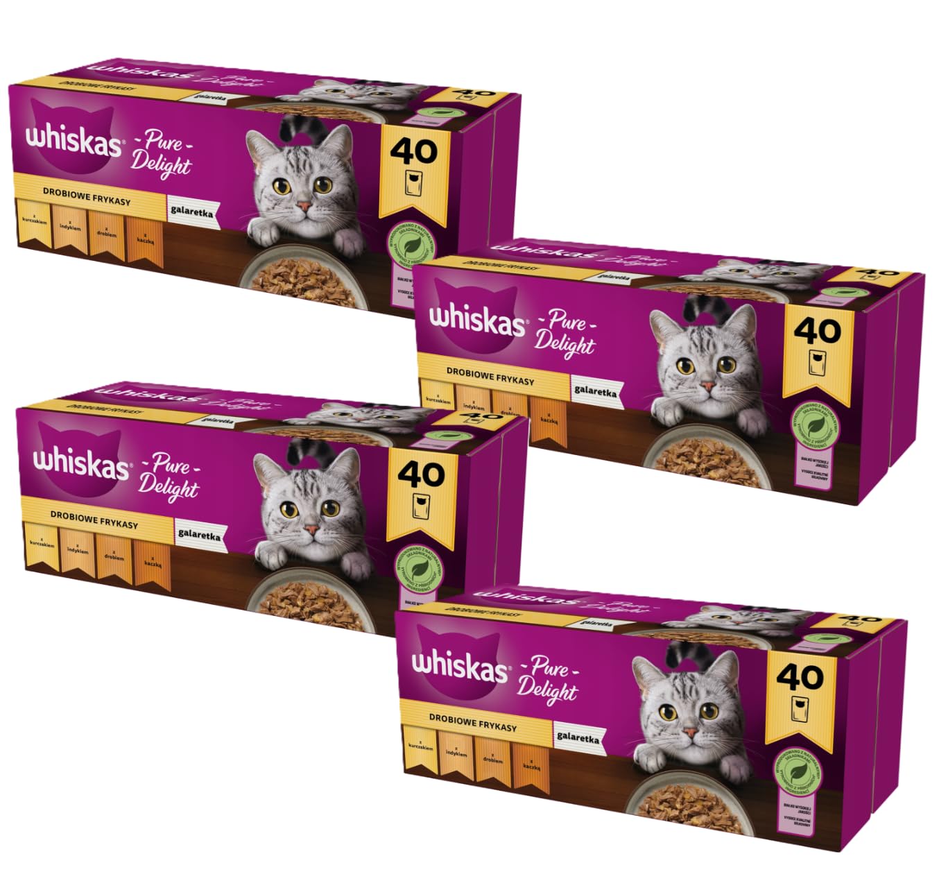 Whiskas dla kota mokra karma w saszetkach z drobiem 40x 85g x 4
