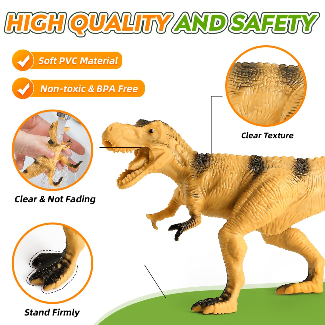 Juguetes de dinosaurio para niños de 3 a 5 años, figuras realistas de dinosaurio de plástico con jaula de almacenamiento para niños de 5 a 7 años, juguetes de dinosaurio, regalos de cumpleaños para