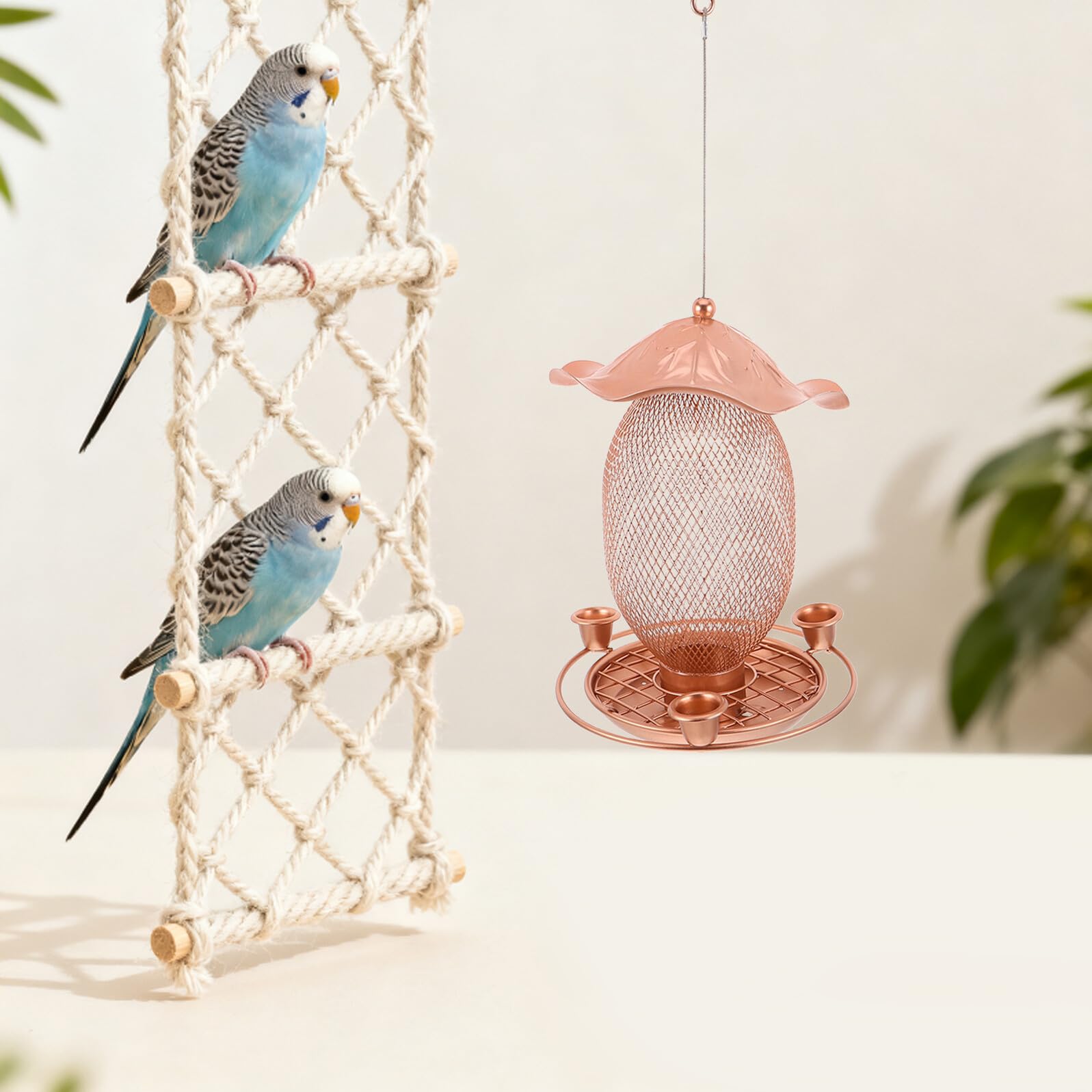 iplusmile Mangiatoia per Colibrì da Esterno Sospesa in Materiale Resistente con Foro di Drenaggio e Gancio per Balcone Giardino Cortile, Abbeveratoio Leggero e Facile da Pulire per Uccelli