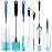 AnDocK 6 Pack Bottle Brush Narrow Neck Cleaning Set, Long Handle Stainless Steel Water Bottle Cleaner Brush for Washing Beer Bottle, Wine Decanter, Cup, Pipes Sinks, Straw, Cup Cover.