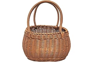 Oval Traditional Wicker Shopping High Handle Basket Storage Basket