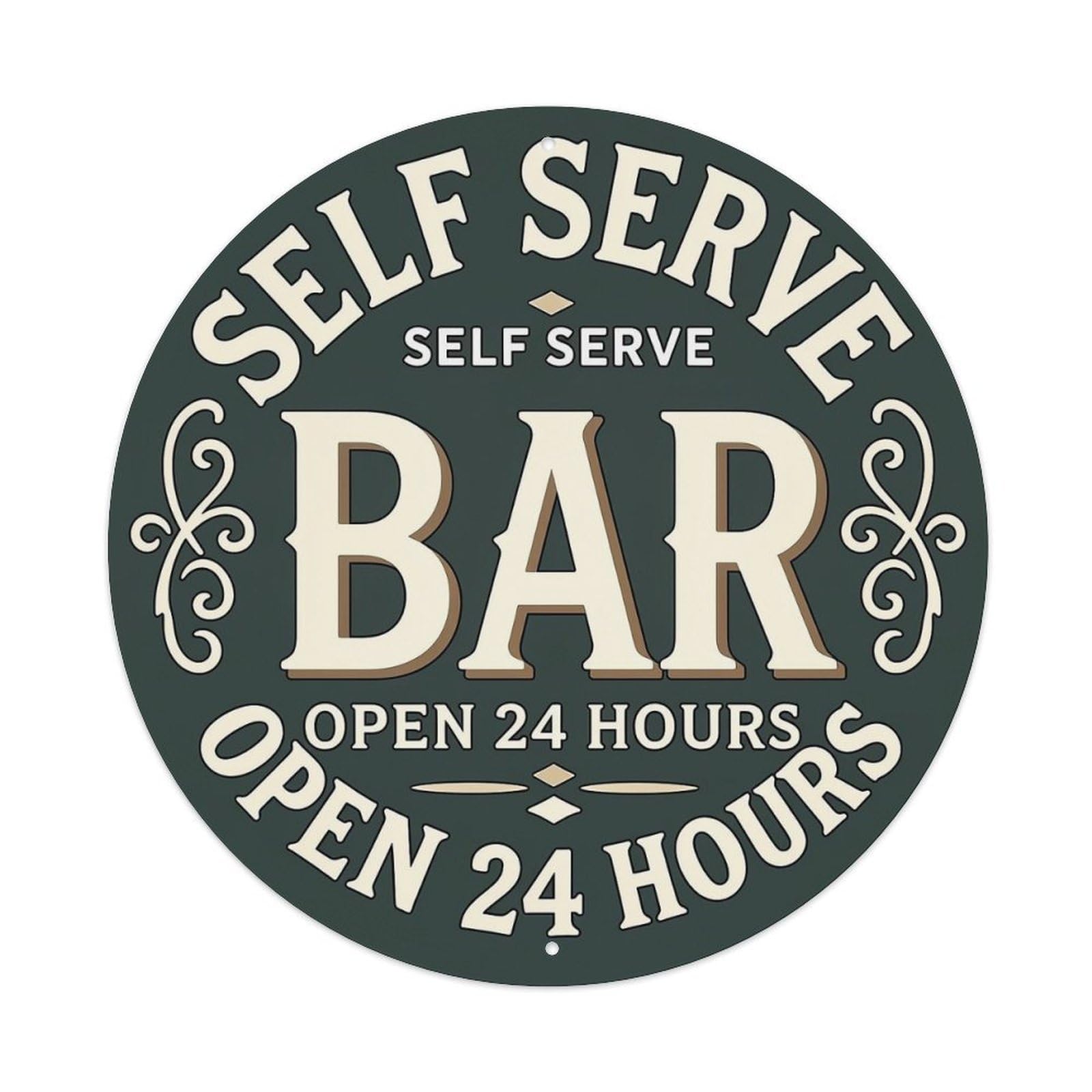 Self Serve Bar Open Hours Tin Sign Metal Poster Vintage Metal Signs for Home Man Cave Bar Cafe Kitchen laundry room Wall Decorations 8x8 inches