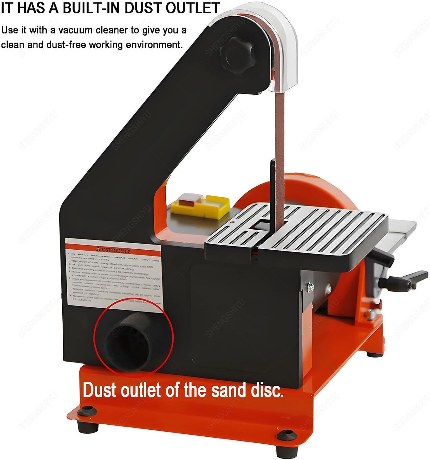 Electric Belt Sander 300W Motor,Angle Adjustable 0°-45°Sanding Disc Diameter φ125mm,Speed 2800 R.P.M.,Belt size 760 * 25mm,Speed 13.5m/s,Disc Sander for Wood,Metal,Acrylic