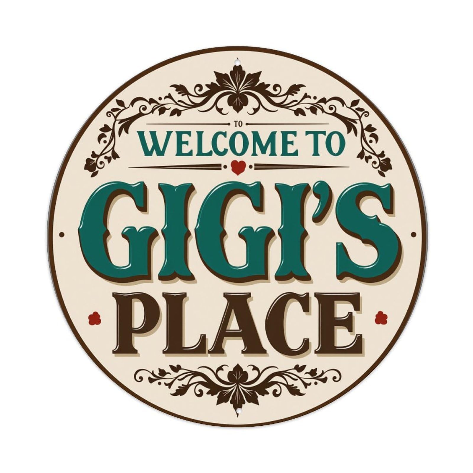 Welcome To Gigs Place Round Tin Sign Retro Metal Sign for Cafe Bar Pub Home Game Room Gym Club Wall Decoration Vintage Metal Poster 8x8 Inch