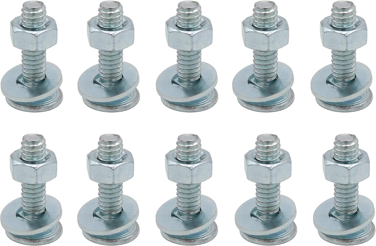LBY 15 Sets Carriage Bolts Screws Assortment Kit, 1/4-20 x 1'' Round Head Square Neck Bolts (with Hex Nuts and Flat Washers), Carbon Steel (Zinc Plated), Silvery