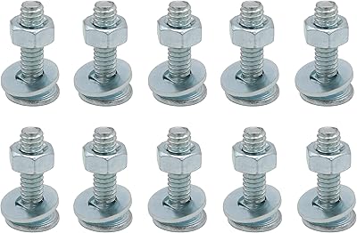 LBY 15 Sets Carriage Bolts Screws Assortment Kit, 1/4-20 x 1'' Round Head Square Neck Bolts (with Hex Nuts and Flat Washers), Carbon Steel (Zinc Plated), Silvery