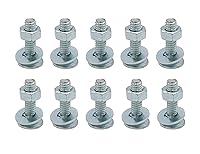 Vista 1 de LBY Kit surtido de 15 tornillos de carro, tornillos de cabeza redonda de 1/4-20 x 1 pulgada (con tuercas hexagonales y arandelas planas), acero al