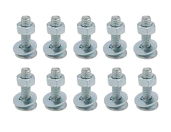 LBY 15 Sets Carriage Bolts Screws Assortment Kit, 1/4-20 x 1 Round Head Square Neck Bolts with Hex Nuts and Flat Washers, Carbon Steel Zinc Plated, Silvery