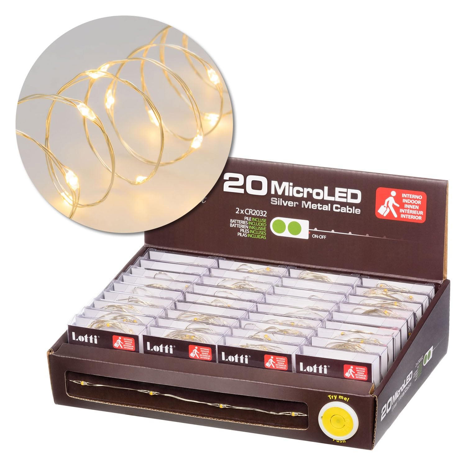 Lotti Filo Luci Catena Micro Led Bianco Freddo 2mt