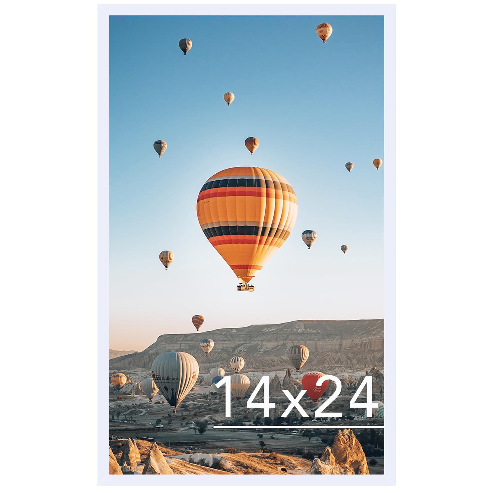 JCJMY 14x24 Picture Frame White for Poster Photo Picture, Horizontal and Vertical Formats for Wall Hanging, 14 x 24 Wall Gallery Poster Photo Frame for 14 by 24 Photos Posters, White